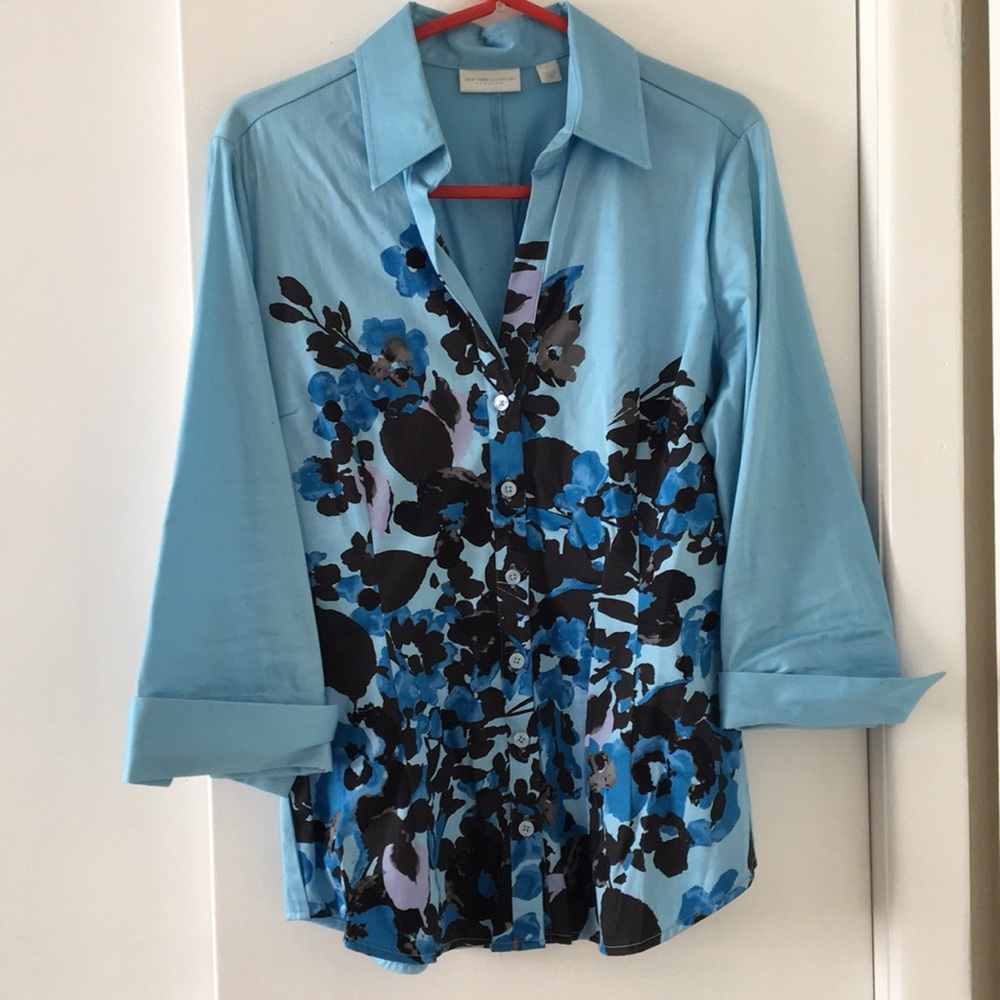Blue Floral button down